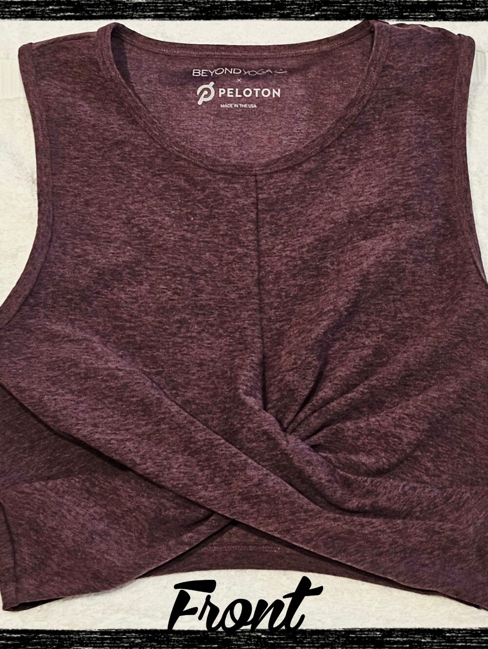 Peloton x Beyond Yoga Women’s Twist Front Muscle Tank Top - Plum Size Small EUC